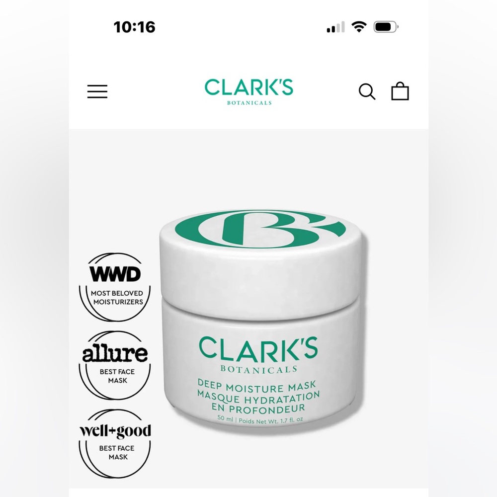 Clark’s Botanicals Deep Moisture Mask